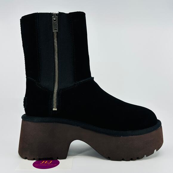 UGG Women's Classic Twin Seam New Heights Black Suede Boots 1158313 Size 7 - Picture 7 of 11